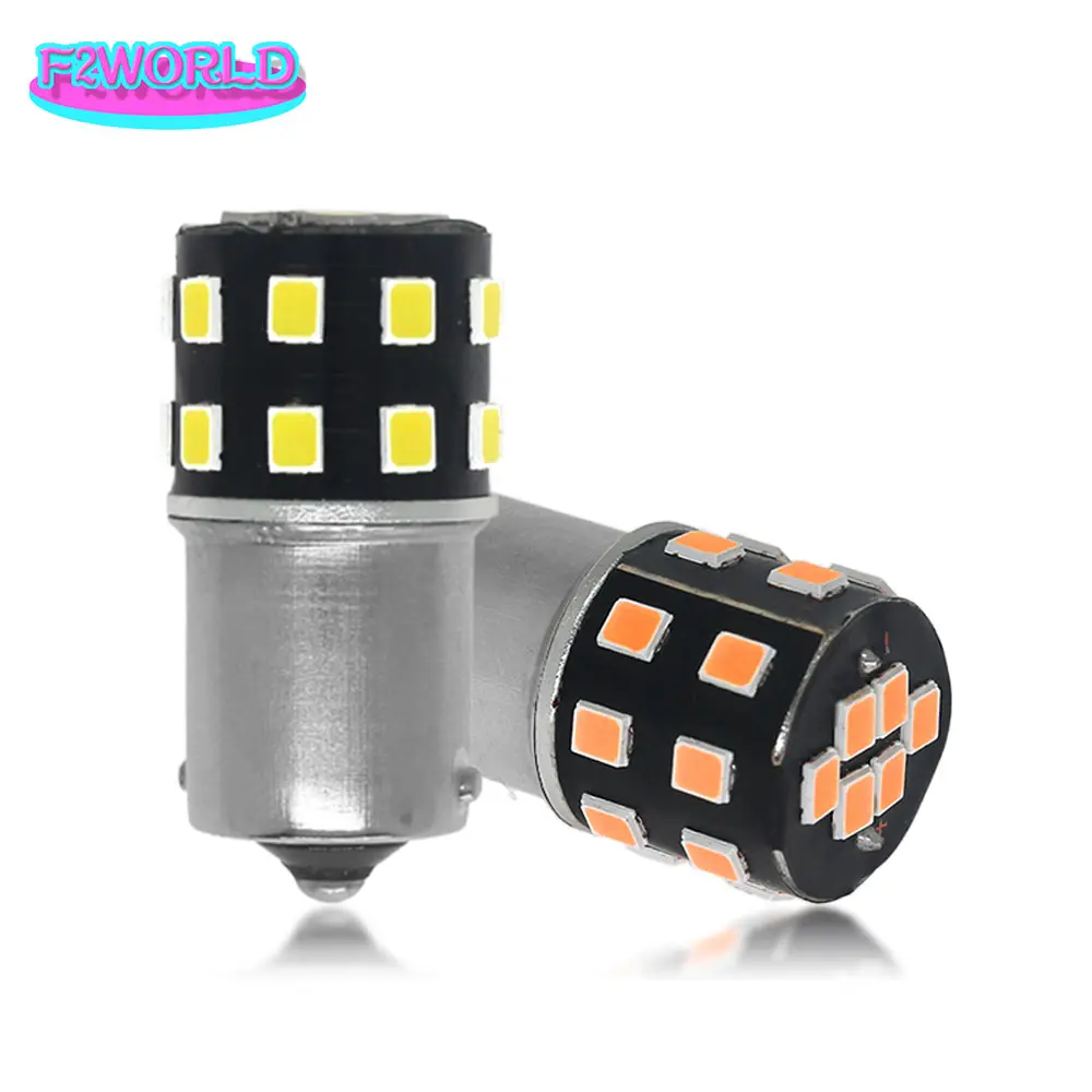 2 pezzi nuovo arrivo 1156 BA15S P21W BAU15S PY21W LED 1157 bianco BAY15D P21/5W 24SMD nessun errore lampadina del cannus indicatore di direzione luce auto