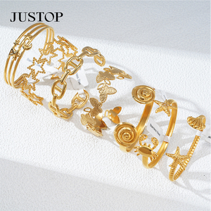 Bangles OEM/OEM Custom Waterproof Stainless Steel Gold Plating Fashion Jewelry Hypoallergenic Supplies Pakistani Justop Brand - Product Image 6