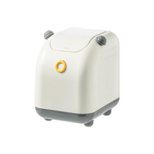 Elegante mini bote de basura blanco de escritorio con tapa abatible para uso en el hogar u oficina, contenedor de residuos rectangular para interiores. - Product Image 1