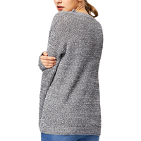 Pull-over en maille légère à col rond et manches longues personnalisé pour femme, avec patch cœur sur le coude, en polyester, vente en gros