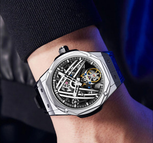 Montre pour homme Aesop originale, squelette, tourbillon, luxe, entièrement automatique, mécanique, montre-bracelet - Product Image 4