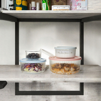 Boîtes de conservation alimentaire en verre borosilicate transparent, compatibles micro-ondes, avec couvercles en verre trempé, sans BPA, anti-fuite