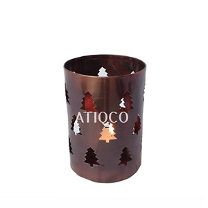 Antique Square Circle Iron Votive Holders Copper Metal Tea Light Candle Holder Home Decor Party <b>Table</b> Shelves Atiqco Handmade - Product Image 5