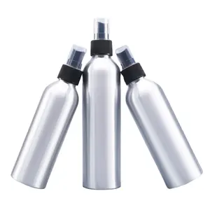 Vacío 30ml 50ml 100mL 250ml 500ml Bomba de pulverización de metal redonda Botella de aluminio para perfume cosmético