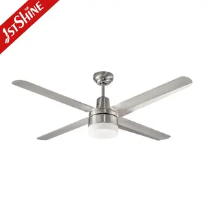 1stshine ceiling fan manufacturer ac 110v brushed nickel metal iron blades LED ceiling fan light