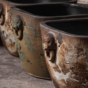 Céramique <span class=keywords><strong>Terre</strong></span> <span class=keywords><strong>Cuite</strong></span> <span class=keywords><strong>Grand</strong></span> Réservoir D'eau Poterie Rustique Vintage Goldfish Tank Handmade Lotus Fish Tank Tortue Tank Balcon Cour - Product Image 2