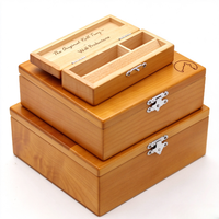 Coffret Cadeau de Luxe en Bois Personnalisé avec Logo, Boîte de Rangement en Bois Naturel avec Charnière et Fermoir Métallique pour Bijoux et Montres