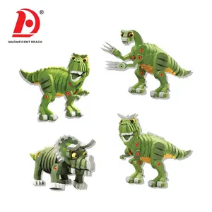 Huada 200 peças de blocos de construção, crianças animais diy, brinquedo, conjunto de eva interessante, espuma 3d, dinossauro, quebra-cabeça