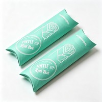 Boîte d'emballage personnalisée en gros en forme d'oreiller à ouverture facile, boîte en papier de haute qualité pour hot-dogs, burritos, tartes et rouleaux, imprimée à l'encre de soja, pour aliments à emporter