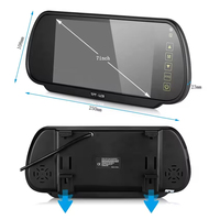 Sistema de Monitoreo con Cámara y Pantalla Táctil LCD TFT IPS de 7 Pulgadas para Retrovisor, Visión Nocturna, CarPlay, Asistencia de Reversa para Autos, Camionetas y SUVs