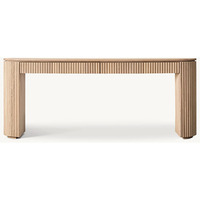 Table basse Byron RH, buffet en bois cannelé avec panneaux texturés, table de salon moderne pour l'entrée