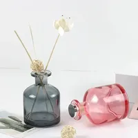 Verre rond de 50ml 100ml 150ml pour bouteille de diffuseur de roseau avec huile essentielle de liège en bois Aromathérapie Parfumé Sérigraphie