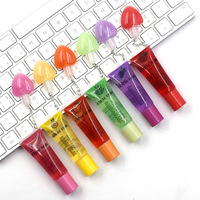 OEM ODM OBM Private Label 24 stuks Hydraterende Hartvormig Liefdesdesign Nieuwe Fruit Charm Transparante Kleurloze Lip Olie