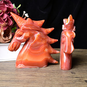 Tallados de Unicornio en Ágata Roja Natural al por Mayor, Artesanías de Piedra Feng Shui para Decoración del Hogar y Regalos - Product Image 4