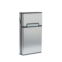 Étui à cigarettes magnétique en aluminium brossé 100mm 100S King Size de 20 capacités
