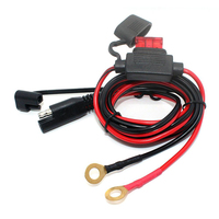 Conector de Batería SAE de 14AWG a Terminal de Anillo con Portafusibles Estándar y Fusible de 10A para Motocicleta y Automóvil