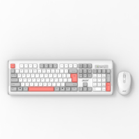 Clavier et souris ergonomiques silencieux 2.4G de haute qualité Anti-Ghosting 3 touches pour ordinateur portable et téléphone portable