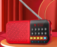Tragbarer Mini-Digitallautsprecher mit FM-Radio, Bildschirm, Taschenlampe, Musikplayer, Stereo-Sound für 5.0 Powerbank & Wecker