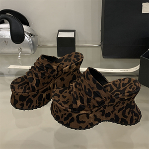 Nouvelles Sandales Compensées Confortables à Talon Haut et Bout Ouvert Imprimé Léopard pour Femme – Collection Printemps-Été 2025 Respirantes - Product Image 2