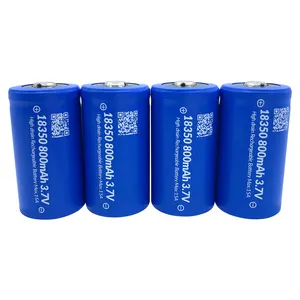 높은 전류 버튼 배터리 18350 3.7V 리튬 이온 배터리 800mah 버튼 상단 손전등 충전식 배터리