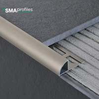 Profilé de transition moderne en aluminium en forme de Q pour carrelage, bande de protection en céramique argentée pour intérieur