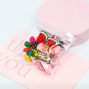 Bolsa de Plástico PVC Transparente con Cierre, Mini Bolsa para Joyería con Impresión Personalizada Navideña, Bolsa para Accesorios - Product Image 2