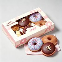 Boîte d'emballage alimentaire de haute qualité, boîte d'expédition pour desserts, boîte à donuts avec logo personnalisé, boîte à donuts