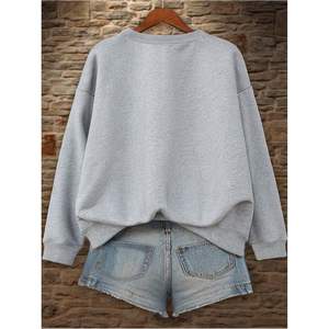 Sweat-shirt personnalisé pour femme à col rond, manches longues, tricoté, décontracté, respirant, pull-over, vêtements d'automne - Product Image 4