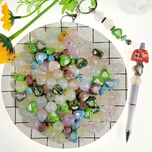 Großhandel Acryl transparente mattierte gerade Löcher runde Perlen 10-16 MM Kunststoff DIY farbe matte Ohrringe Armband Schmuck Accessoires