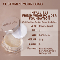 Poudre libre minérale matifiante à marque privée, correcteur, écran solaire, blanchissant, waterproof, contrôle du sébum pour tous types de peau