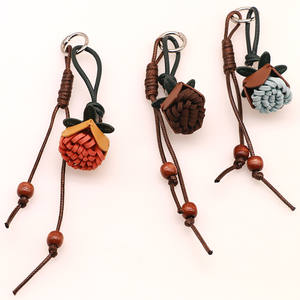 Nuevo llavero de decoración retro estilo chino inspirado en el Zen, con diseño de maceta de flores, ábaco y cuerda colgante con borla, para bolso. - Product Image 5