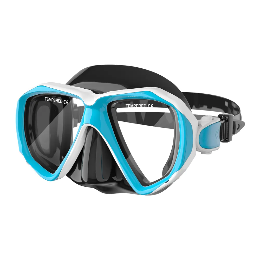 new design double breath tube kids boy lens diving swimming valve mask dry snorkel mask for children