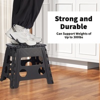 Tabouret pliant en plastique robuste et moderne de 13 pouces et chaise de camping avec poignée pour une utilisation en extérieur, à la maison, à l'école, dans un appartement