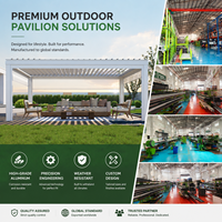 Pérgola de Aluminio para Exteriores de 3x3, 3x4, 4x4m con Tira de Luces LED, Fácil de Instalar, Directo de Fábrica