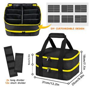 Portable Battery Case For Dewalt Milwaukee Li-Polymer Battery Charger Storage Bag Double Layer Organizer - Product Image 5