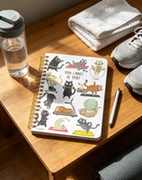 Carnet à spirale thématique pour entraînement, avec couverture mignonne à motif animalier, papier épais sans acide, idéal pour le suivi des activités sportives