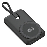 Produits les plus vendus 2026 – Mini batterie externe portable ultra-fine 10000 mAh magnétique sans fil avec câble Type-C intégré