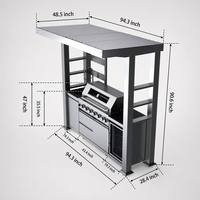 Offre Spéciale : Cuisine BBQ Extérieure 6 Brûleurs en Acier Inoxydable avec Évier et Réfrigérateur, en Stock Entrepôt USA, Livraison Rapide, Faible MOQ, avec Abri