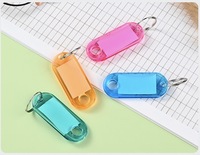 Porte-clés robustes en plastique avec étiquettes interchangeables, anneau métallique, forme rectangulaire - Gestion des étiquettes et des badges