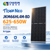 Panneau solaire bifacial double vitrage Jinko Tiger Neo JKM625-650N-66HL4M-BDV 625-650W N Type TOPCon HOT 3.0 Module PV haute efficacité