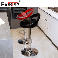 Chaises de bar Ekintop, comptoir, tabourets de bar modernes, hauteur comptoir, cadre en acier inoxydable, cuir synthétique classique, tabouret de bar nordique
