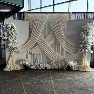 Dekorasi Pernikahan Elegan Boho Ivory <span class=keywords><strong>White</strong></span> Mawar Buatan Eucalyptus 200x40cm Latar Belakang Panggung T Perlengkapan Dekorasi Bunga Buatan - Product Image 2