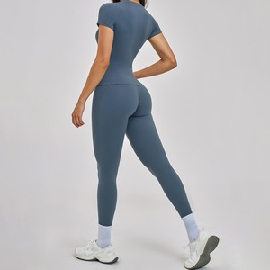 YIYI Conjunto Deportivo de 2 Piezas con Cuello Redondo para Mujer, Cintura Alta, Levanta Glúteos, Conjunto de Yoga para Mujer, Conjunto de Entrenamiento con Costuras 3D Estructuradas - Product Image 6