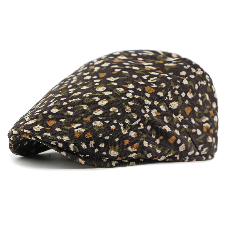 Vintage Newsboy Cap Ivy Beret Hat for Women Corduroy Leopard  display picture 1