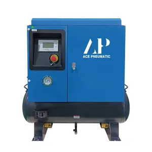 Acair压缩机7.5kw 10hp 220/380V单相工业PM VSD便携式螺杆式空气压缩机，带储气罐