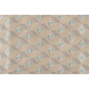 Tela brocada Triloki de poliéster y seda cruda, bordada, multicolor, abstracta, para vestidos de novia, 44 pulgadas por yarda - Product Image 2