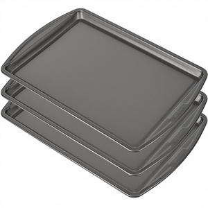 Set Loyang Panggang Baja Anti Lengket, Aman untuk Mesin Cuci Piring, Ukuran Standar untuk Roti dan Kue, Loyang untuk Oven - Product Image 1