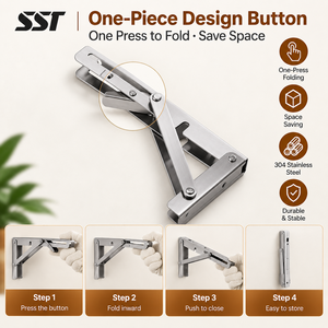 SSR vente en gros matériel de meubles personnalisé flottant en acier inoxydable L support d'angle montage étagère pliante supports muraux - Product Image 3