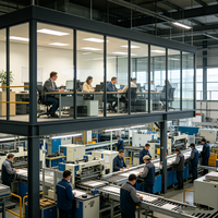 Bâtiment de bureaux industriel préfabriqué avec mezzanine, structure en acier personnalisable en termes de portée et de hauteur, installation rapide, pour l'exportation mondiale