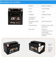 Batterie de moto 12V5Ah SMF, grossiste pour 12N5-3B, haute performance, scellée, sans entretien